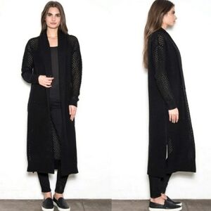 One Grey Day Merino Wool Longline Cardigan Size S